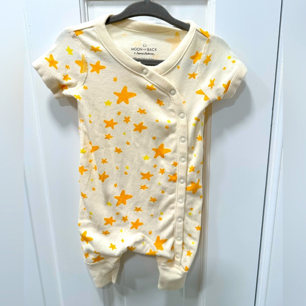 Moon and Back Hanna Andersson 0-3 knit romper